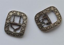 A pair of early breeches buckles with ball decorat