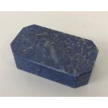 A good quality lapis snuff box with cut corners an