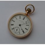 A good quality gold plated Waltham pocket watch wi