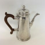 A Georgian style tapering coffee pot with hinged t