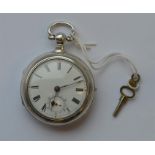A gent's open faced Lever pocket watch with white