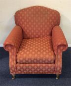A large Edwardian three seater bow back settee. Es
