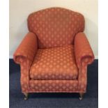 A large Edwardian three seater bow back settee. Es