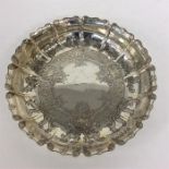 A good quality silver engraved strawberry dish mou