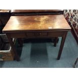 A Georgian mahogany hinged top card table with cen