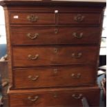 A late Victorian chest on chest with dental frieze