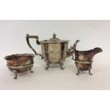 A heavy Adams' style three piece tea set, initiall