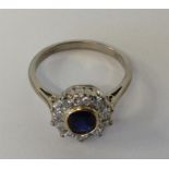 A good 18 carat white gold sapphire and diamond cl