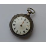 A gent's silver Verge pocket watch with white enam