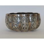 INDIAN: A heavy bowl decorated with figures and de