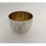 An unusual Coronation tumbler cup with gilt interi