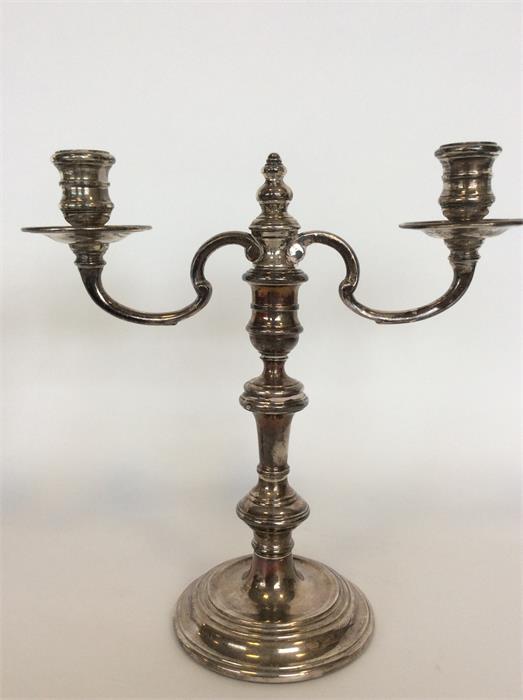 A large pair of Georgian style candelabra on circu - Image 2 of 2