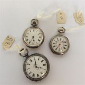 A group of three attractive ladies' fob watches wi