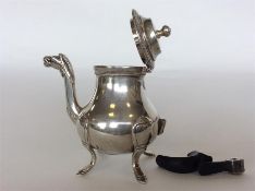 An unusual miniature French kettle with hinged top