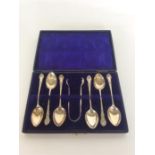 A boxed set of six attractive teaspoons. Birmingha