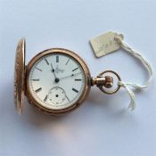A good American Elgin pocket watch with white enam