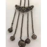 An unusual Chinese five strand chatelaine decorate