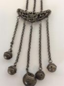 An unusual Chinese five strand chatelaine decorate