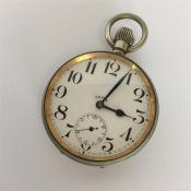 A gent's large Goliath pocket watch with white ena