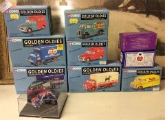 Seven Corgi Golden Oldies boxed vans.