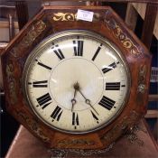 A good Regency brass mounted wall clock.
