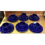 A Portmerion blue ground coffee service.