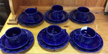 A Portmerion blue ground coffee service.