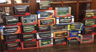 A large collection of Die-cast buses and lorries e