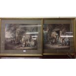 A pair of good framed and glazed prints of figures