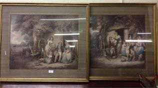 A pair of good framed and glazed prints of figures