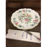 An Aynsley cake plate together with matching knife
