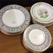 A decorated Royal Doulton part dinner service etc.
