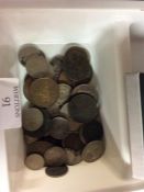 A box containing Continental silver and other coin