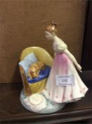 A Royal Doulton figure of a child and puppy.