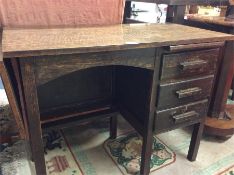 A small oak desk.