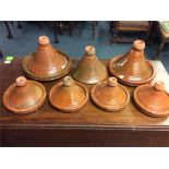 A collection of large and small Moroccan tagines (