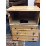 A pine commode.