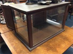 Glass mounted display cabinet.