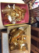 Two boxes of gilt china.