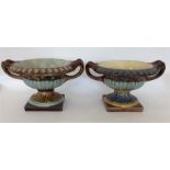 A matched pair of large Doulton Lambeth jardiniere