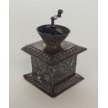 An unusual Continental silver miniature coffee gri