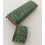 A good shagreen and silver mounted Etui of taperin