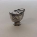 A Continental miniature silver coal scuttle with h