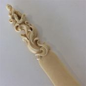 A late Victorian carved ivory paper knife decorate