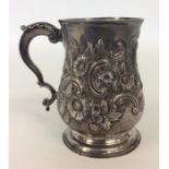 A good George III silver christening cup embossed with fl