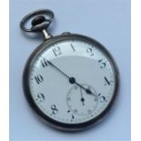 A gent's slim Continental pocket watch with white
