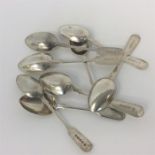 A collection of heavy Exeter silver fiddle pattern