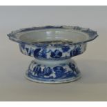 An 18th / 19th Century blue and white sweet dish attracti