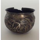 A 19th Century Continental silver pot decorated with flow