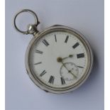 A gent's large silver open face pocket watch with